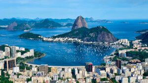 Prise de vue aérienne de Rio de Janeiro au Brésil.