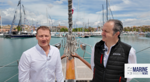 Two men on yacht looking at camera, ready to talk about Gtechniq's smart science and ceramic coatings