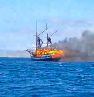dive boat burns as flames spread