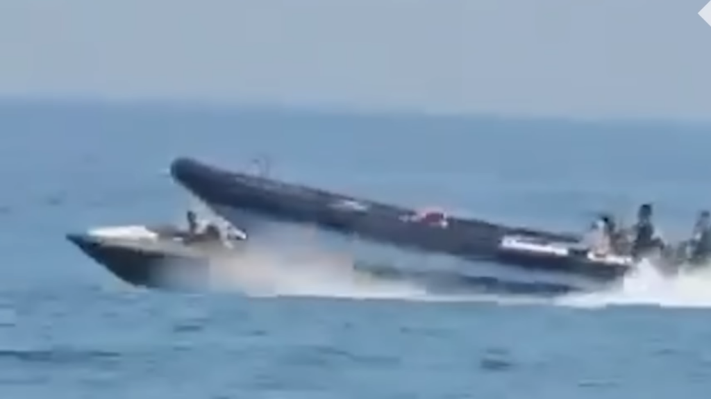 Moment Spanish police boat runs over migrant speedboat 0-4 screenshot