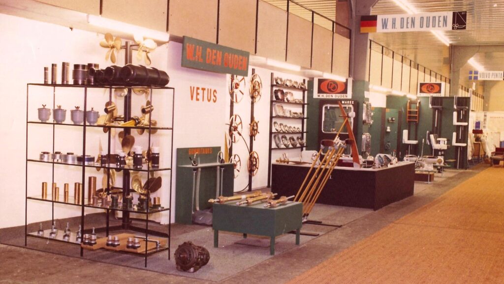 Vetus stand at boat show - original marine marketing for company as it expanded sixty years ago