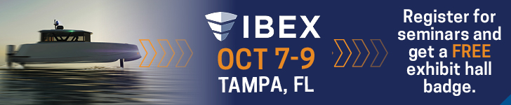 Promotional banner for IBEX seminars highlighting free badges, expert learning, and event details for October 7-9 in Tampa, Florida.