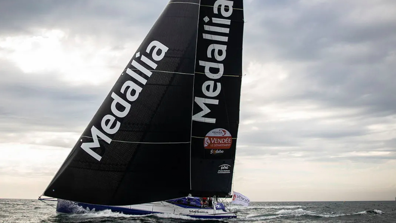 Pip Hare's boat Medallia ready to take part in Vendée Globe 2024