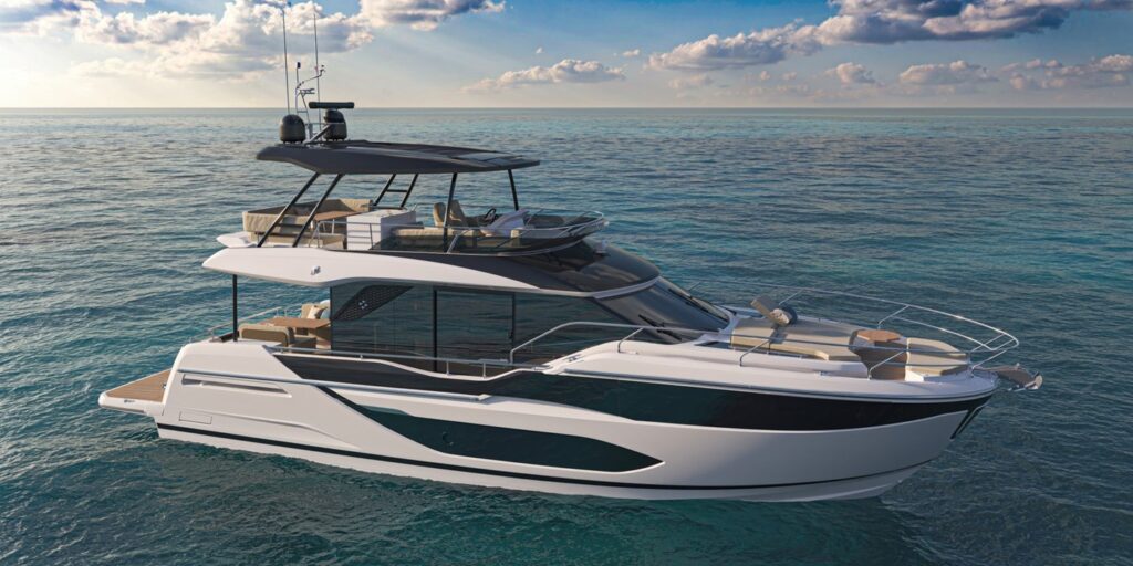 Luxury flybridge motor yacht