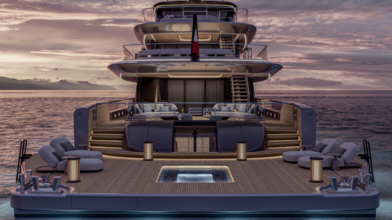 Baglietto 56m superyacht rendering