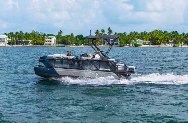 A Sea-Doo Switch with people onboard having fun