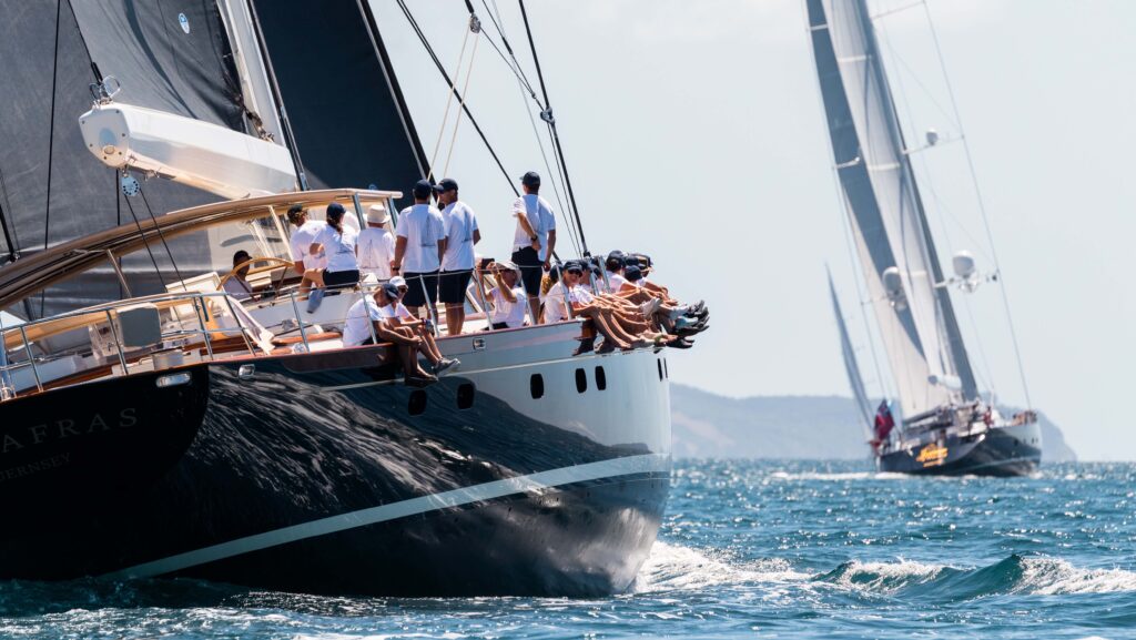 Superyacht competing in NZ Millennium Cup regatta