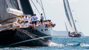 Superyacht competing in NZ Millennium Cup regatta