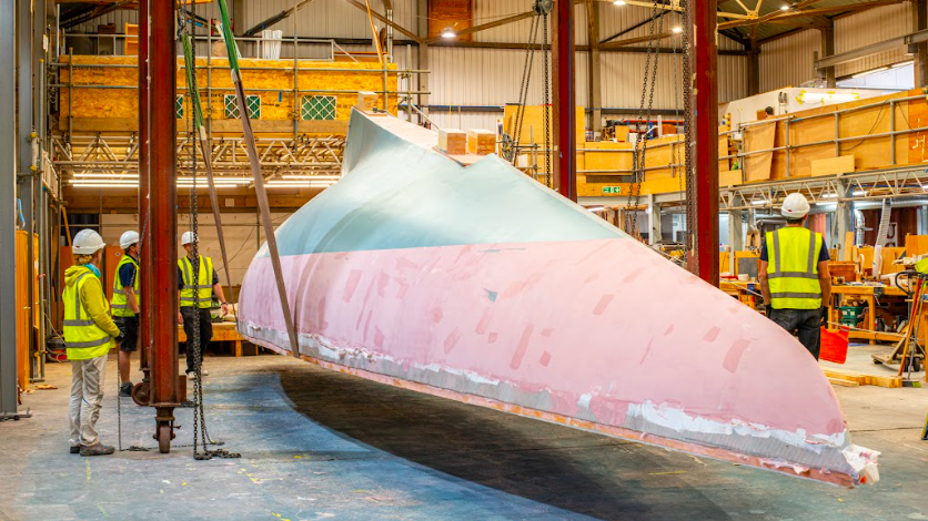 hull turned Spirit Yachts Q Falcon Project