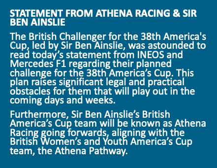 Ben Ainslie statement about being fired by Ineos Britannia