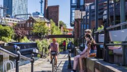 Urban canal scene