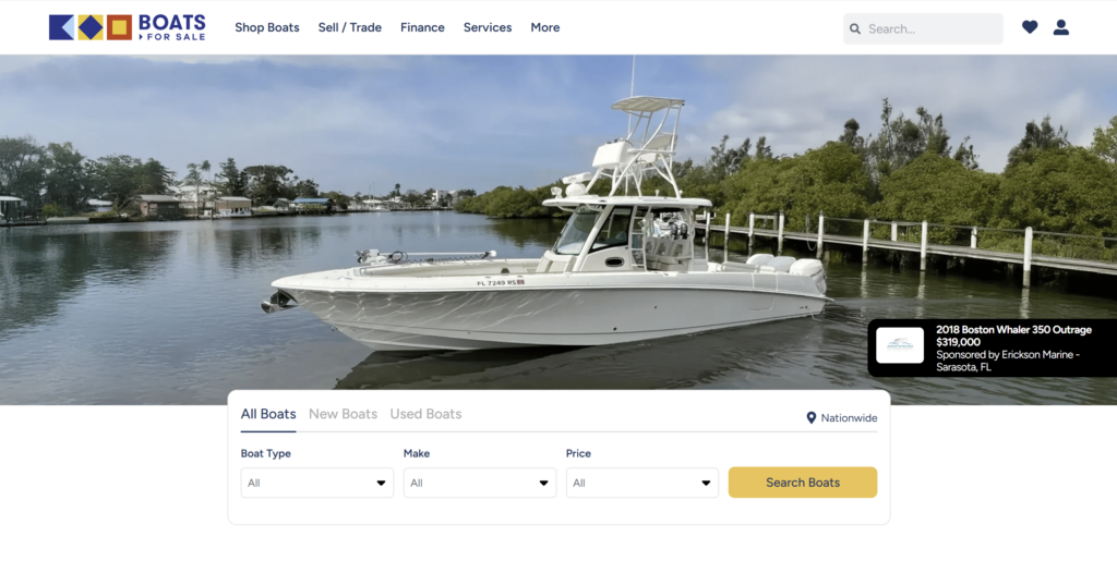 BoatsForSale.com homepage.