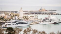 superyachts at a mediterranean marina