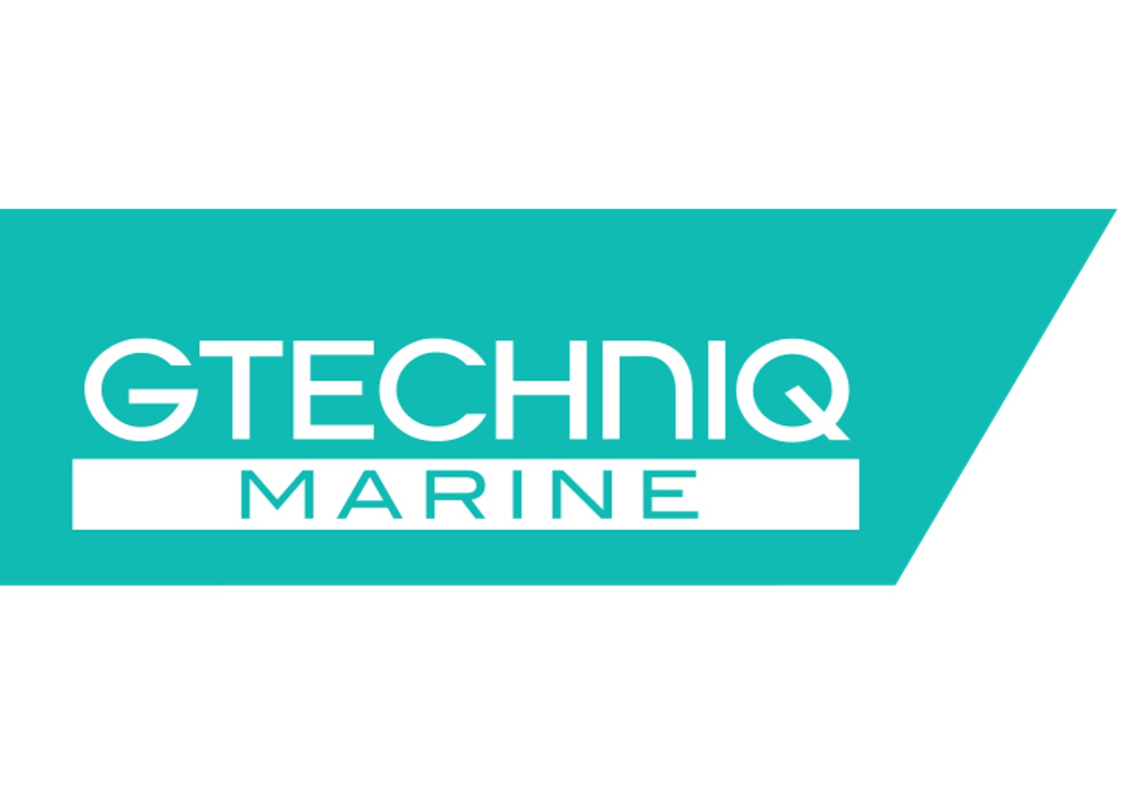 Logo of Gtechniq Marine, featuring bold white text on a teal background.