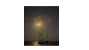 boaters watch as SpaceX explodes