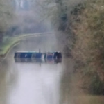 canal blocked by sunken narrow boat West Midlands Fire Service