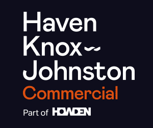 Animated Haven Knox-Johnston Commercial banner promoting the Benchmark Review tool for business risk review.