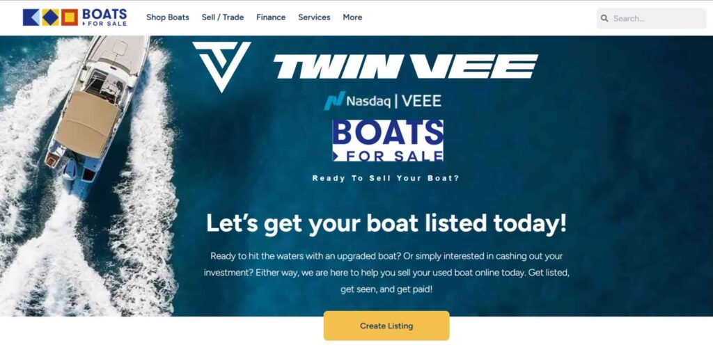 Página inicial do Boatsforsale.com