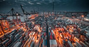 Hong Kong port from above
