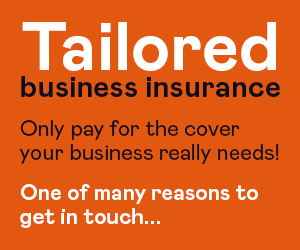 Animated banner for Haven Knox Johnston promoting tailored business insurance for commercial boats and marine trade, emphasising paying only for the cover a business needs.