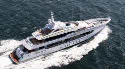 Heesen Yachts Solemates sea trials aerial view of ship