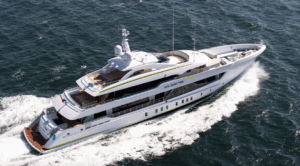 Heesen Yachts Solemates sea trials aerial view of ship