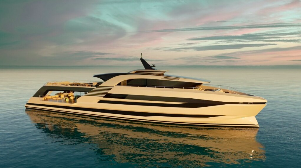 Large motoryacht - it's the Polaris 48 from Cantieri di Pisa