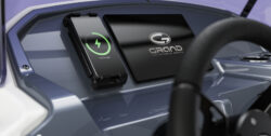 Dash of Grand Banks boat featuring wireless charger from Scanstrut