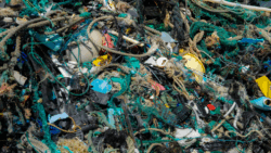 fishing nets, buoys and other garbage collected by the the Ocean Cleanup from the GPGP