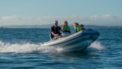 People in small dinghy powered by ZeroJet