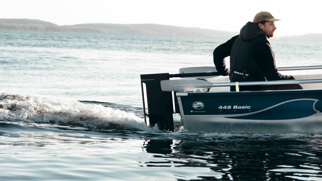 Zparq electric outboard motor on boat on the water