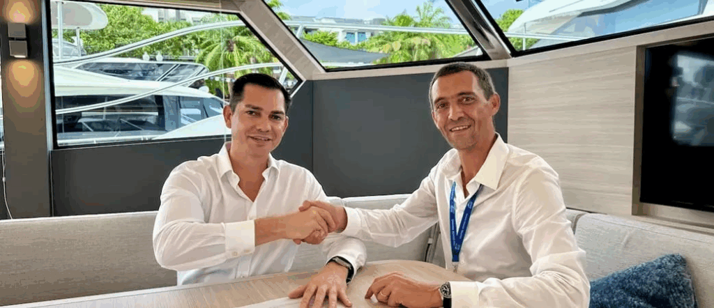 Benoit Moreau, regional sales director APAC for Aquila and Thomas Cachera, CEO of Europa Yachts.