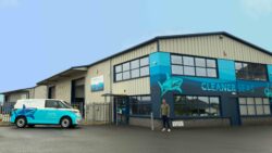 Industrial unit with blue Cleaner Seas Group signage