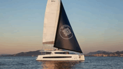 A Bali Catamaran at sea.