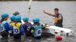 Kids dinghy class with male tutor