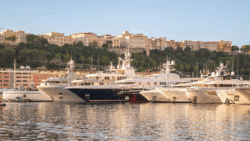 picture of yachts docked in monaco at yacht show