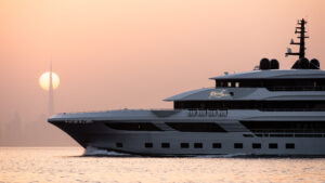 Gulf Craft vessel at sunset