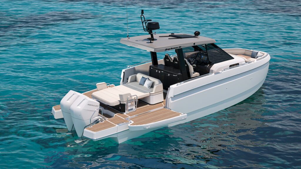 a small beneteau motor yacht