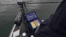 Lowrance kit on fishing boat