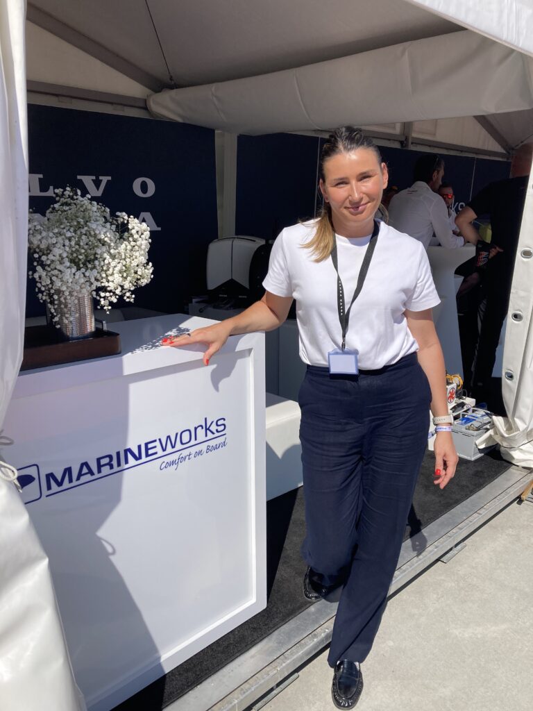 Marineworks' Olga Skrońska at the Polboat booth