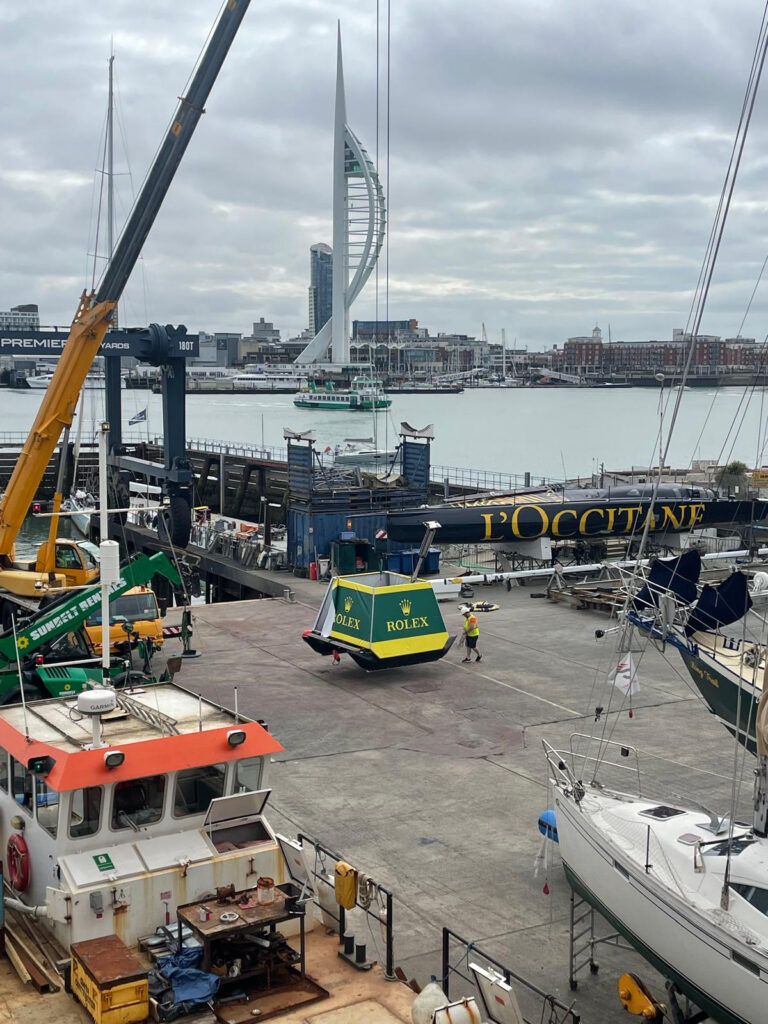racing marks for SAILGP being moved around boatyard - Rolex