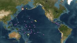 Map of Tsunami warnings