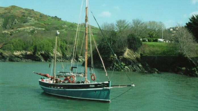 altes Foto von historischen Segelboot White Heather
