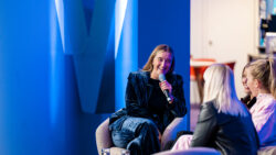 Woman speaks at Metstrade Startup area