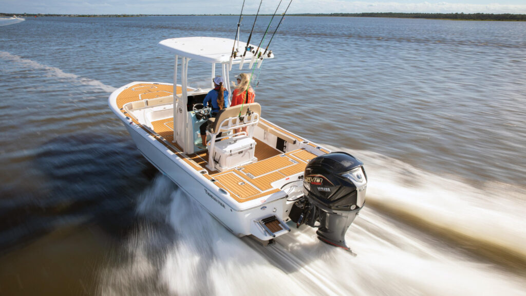 Yamaha boat on the water