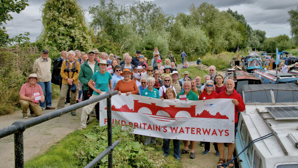 supporters protesting for Fund Britain's Waterways