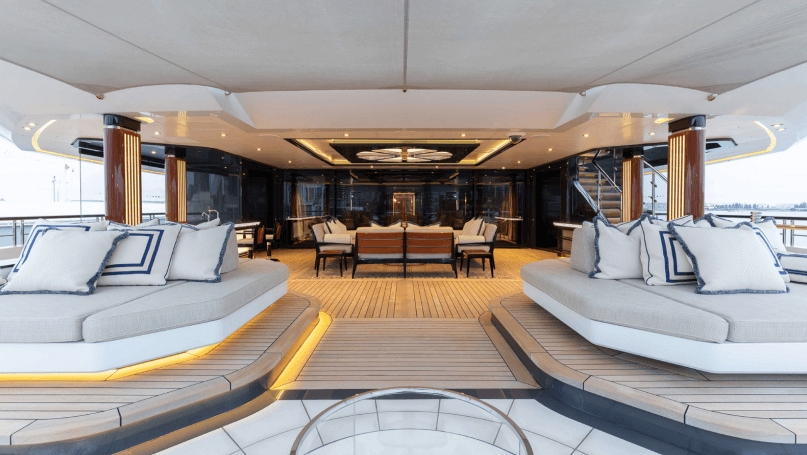 Amadea - Russian superyacht seized in sanctions to be auctioned - outside seating