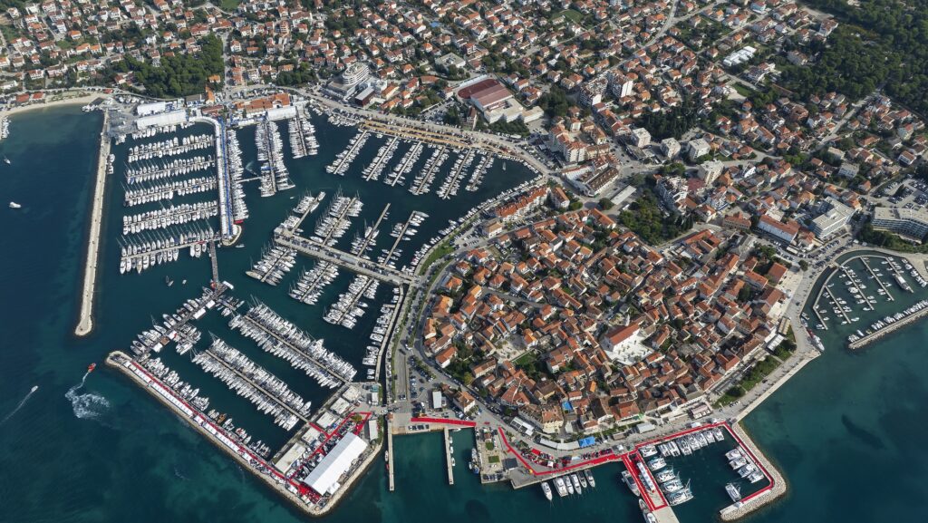Biograd boat show from above