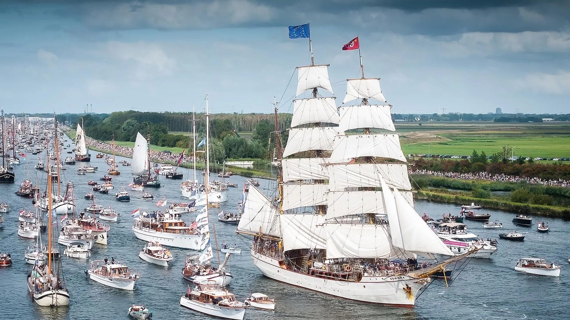 Dutch Royal yacht Piet Hein sails in a convoy