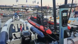 Explomar outboards on the dock